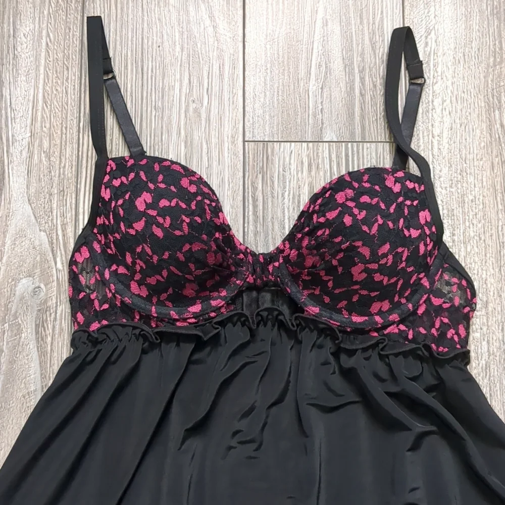 La Senza Pink and Black Babydoll Lingerie XS - Picture 2 of 4